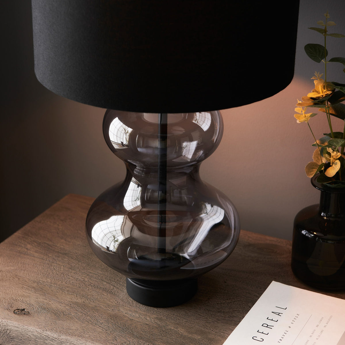 Bodhi Lighting Zelda Shaped Table Lamp Clear Glass Black House of Isabella UK
