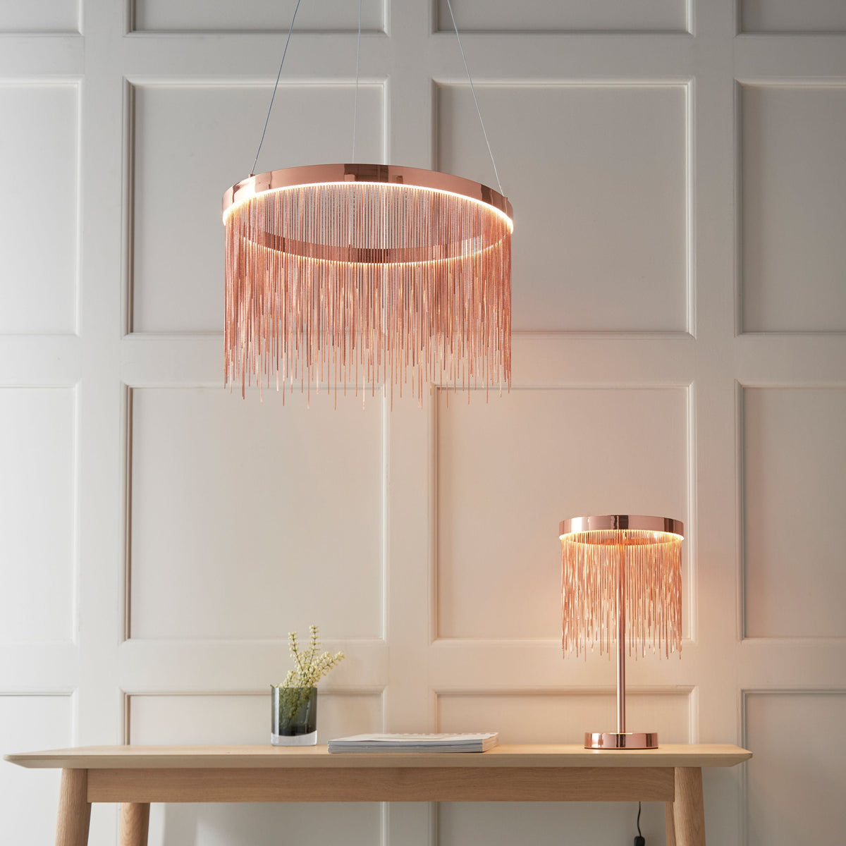 Zelma Table Lamp Brushed Copper.