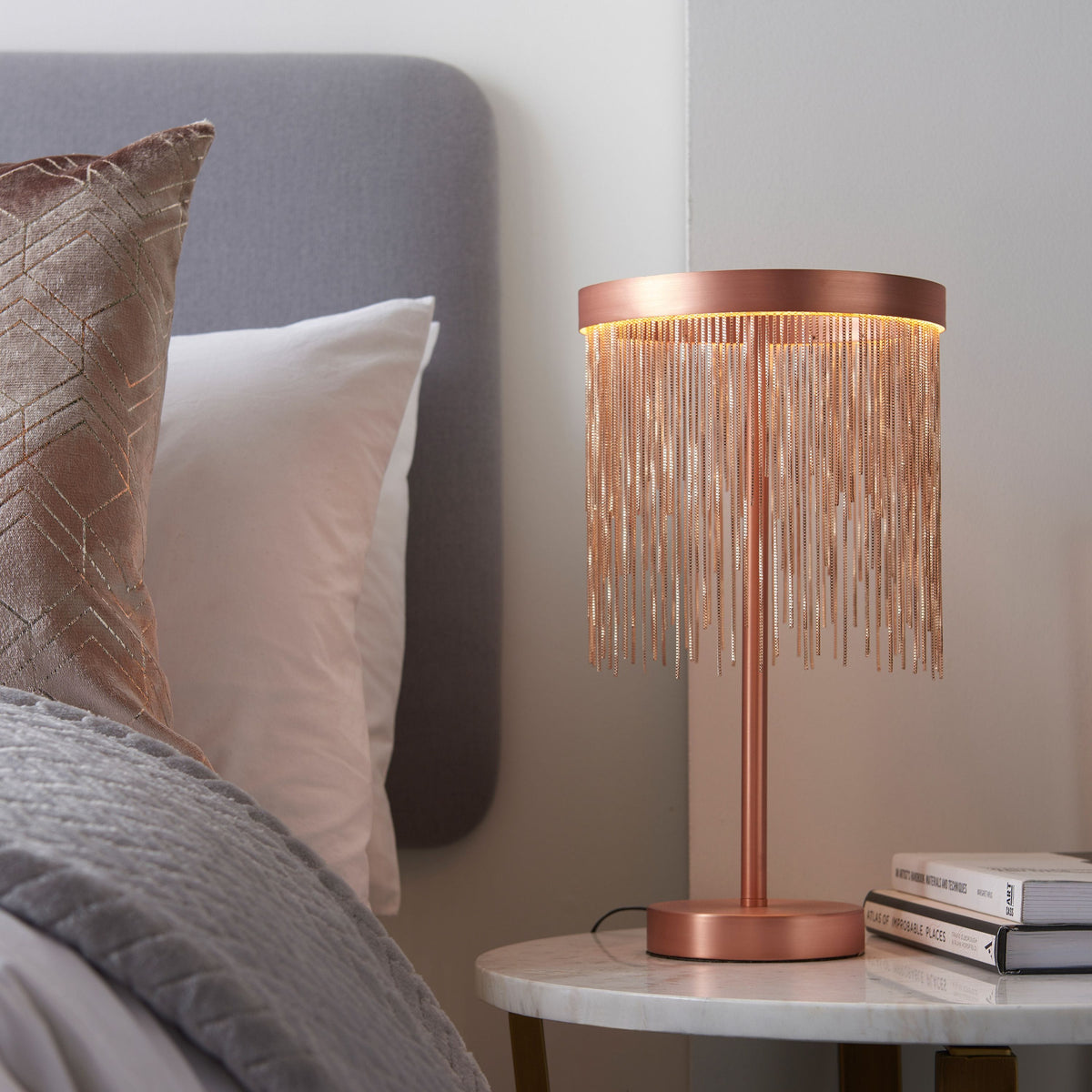 Zelma Table Lamp Brushed Copper.
