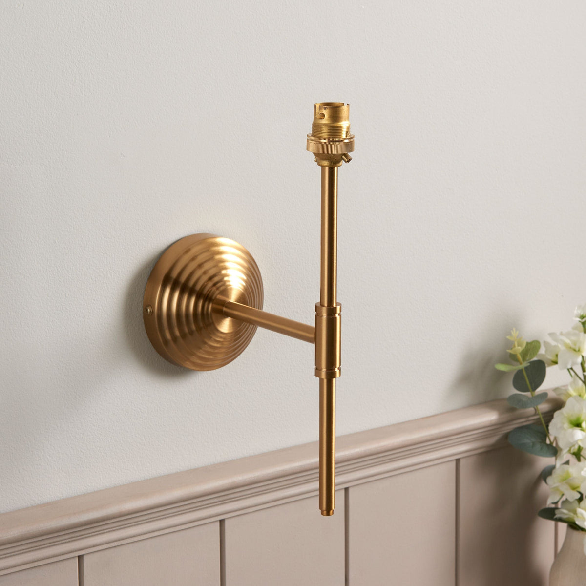 Bodhi Lighting Zolo T Bar 1 Wall Light Fitting Brushed Brass House of Isabella UK
