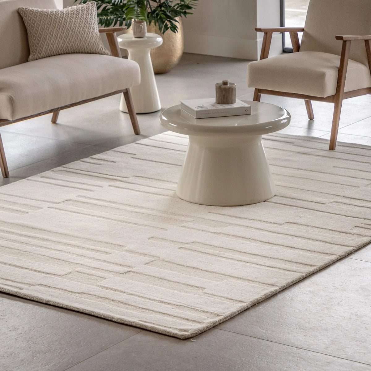 Bodhi Living Albany Tufted Tonal Rug Taupe House of Isabella UK