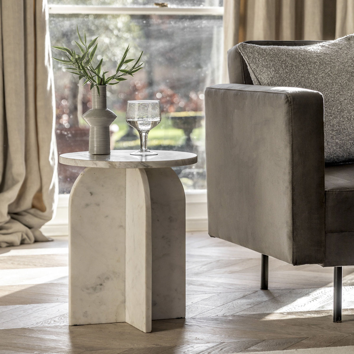 Amalfi Side Table White.