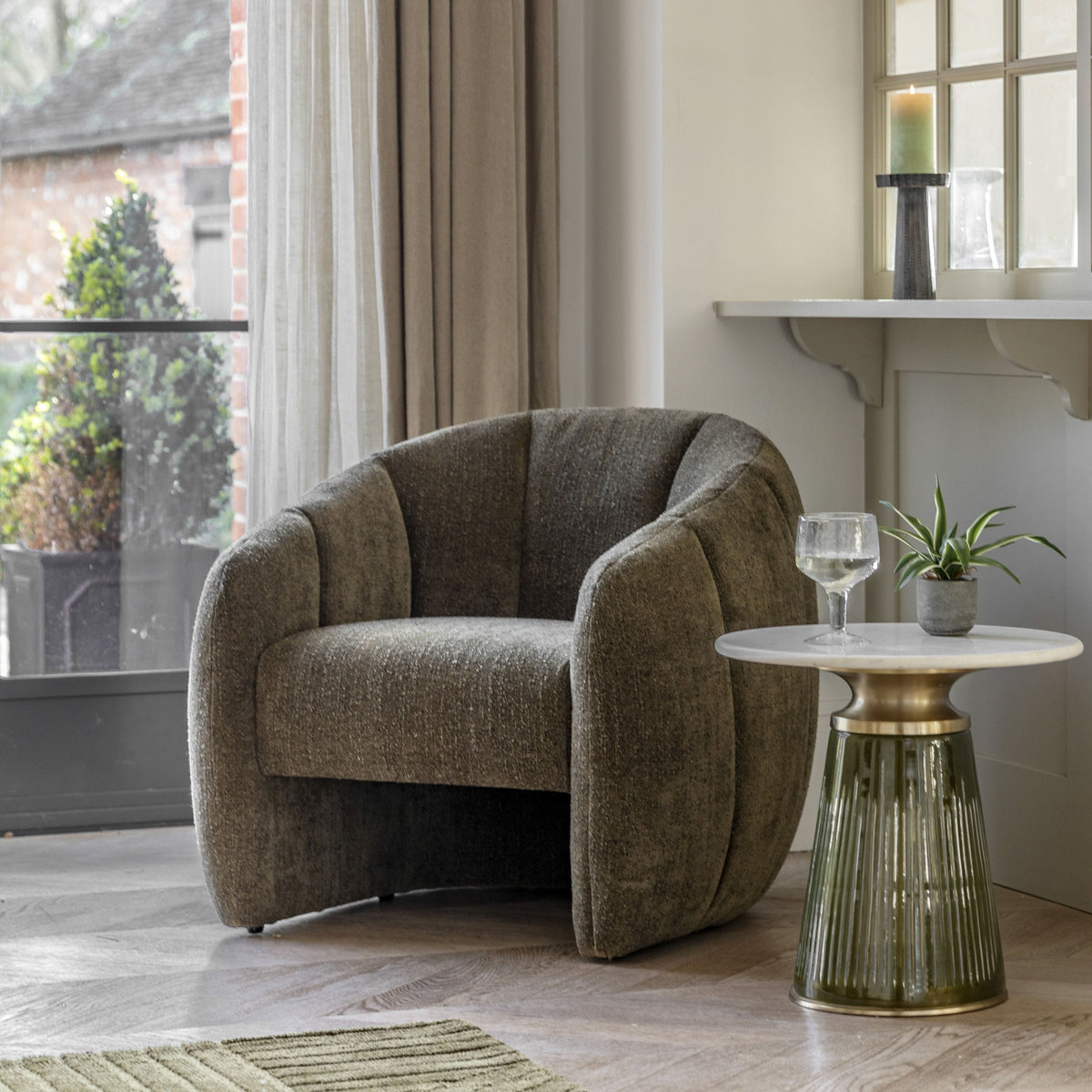 Atella Tub Chair Moss Green.