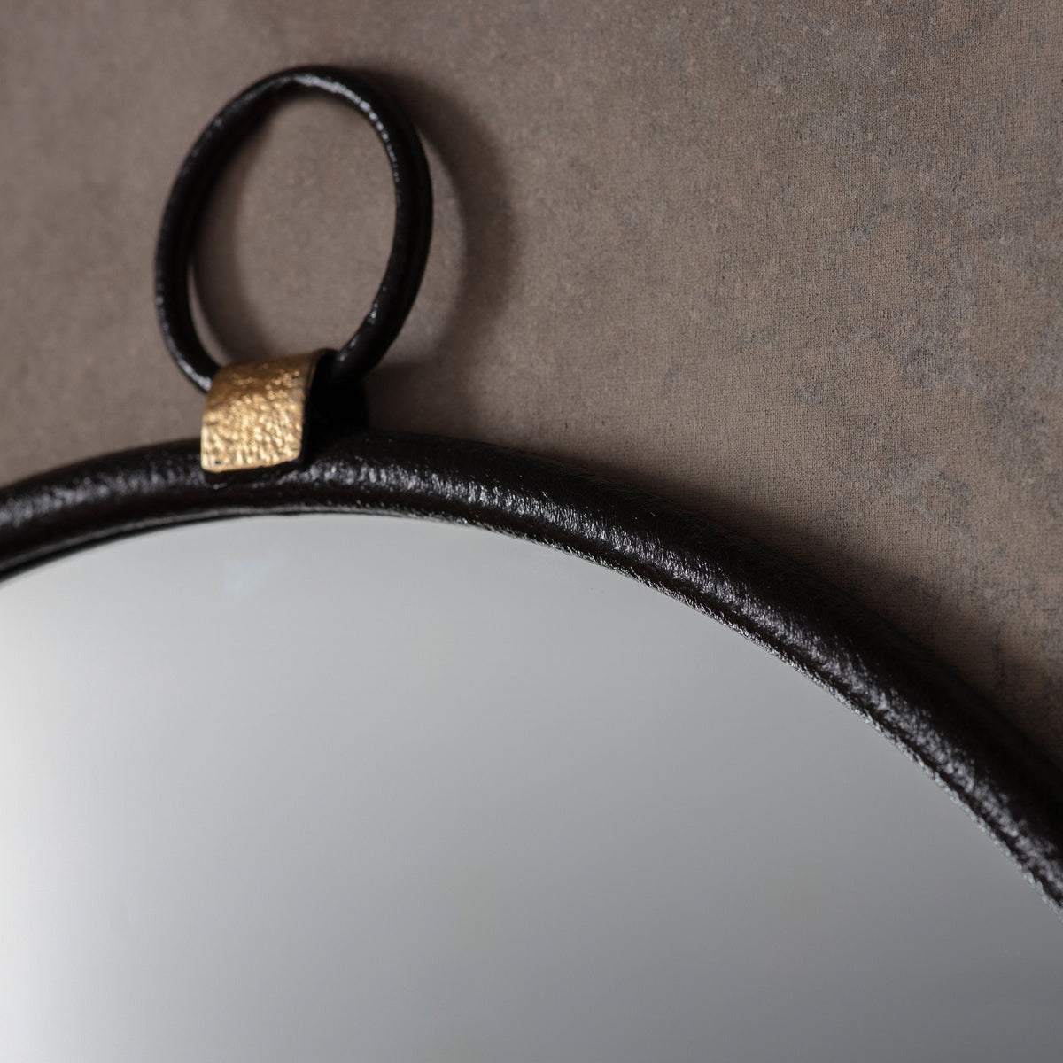 Barbon Black Round Mirror - Large.