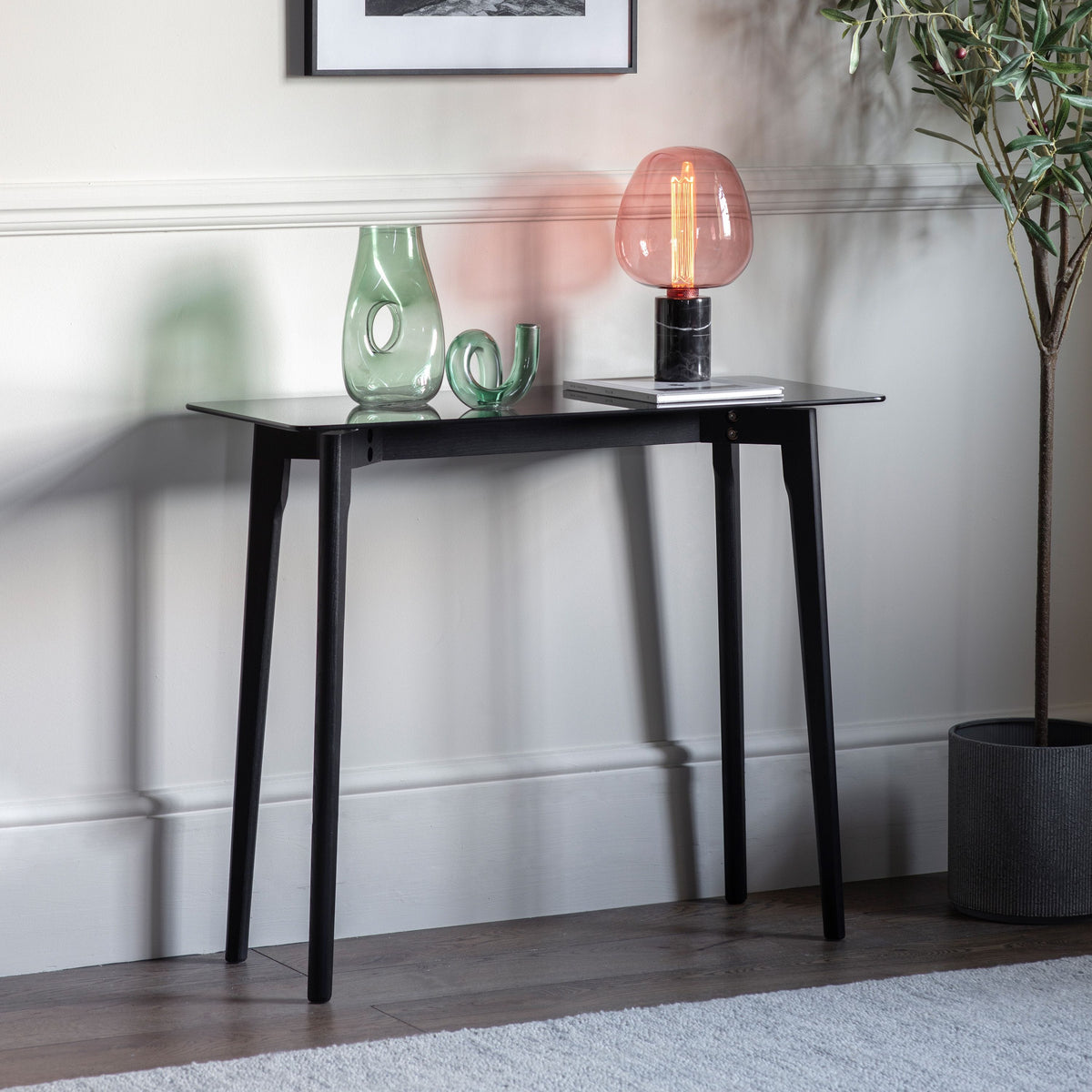 Barwick Console Table Black 900x380x750mm.