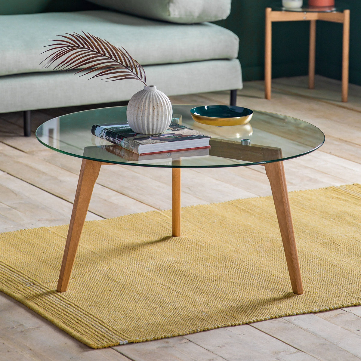 Barwick Round Coffee Table Oak 900x900x450mm.
