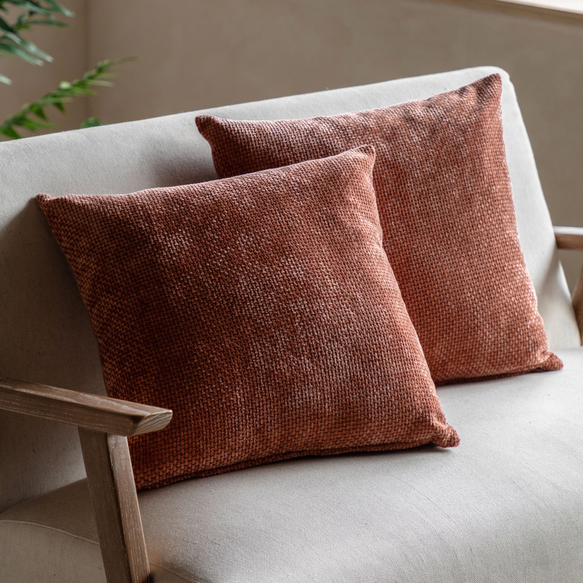 Bodhi Living Basketweave Cushion Rust 2pk House of Isabella UK