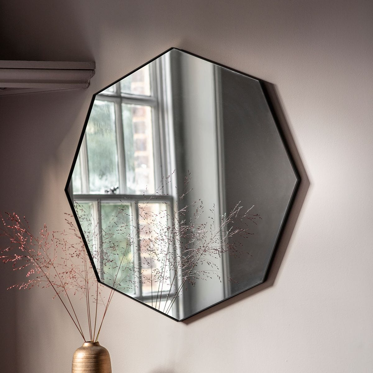 Beaminster Octagon Mirror Black.