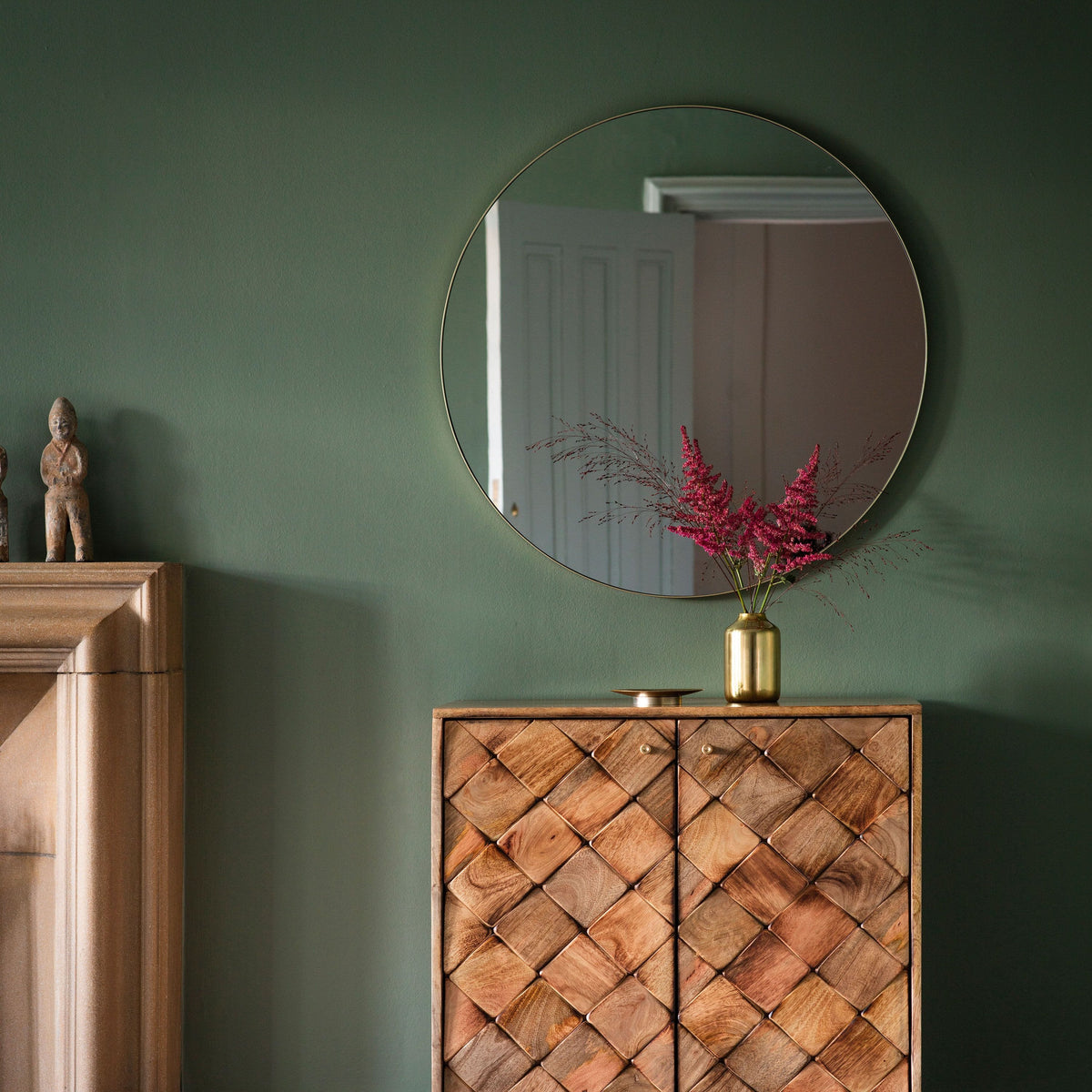 Beaminster Round Mirror Champagne.