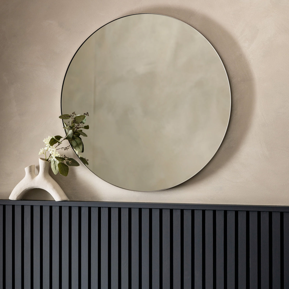 Beaminster Round Mirror Silver.