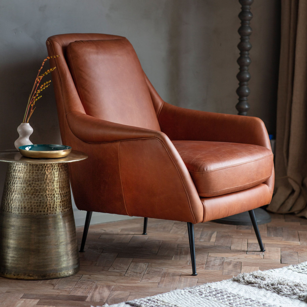 Beedon Armchair Brown Leather.