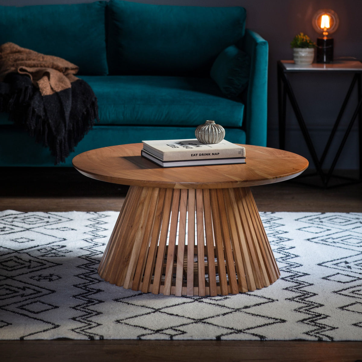 Beer Slatted Coffee Table 800x800x400mm.
