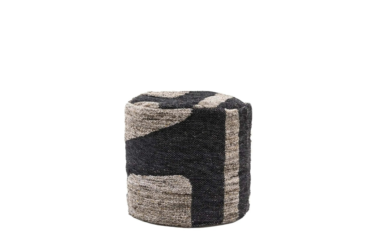 Bodhi Living BerGems Mono Graphic Drum Pouffe House of Isabella UK