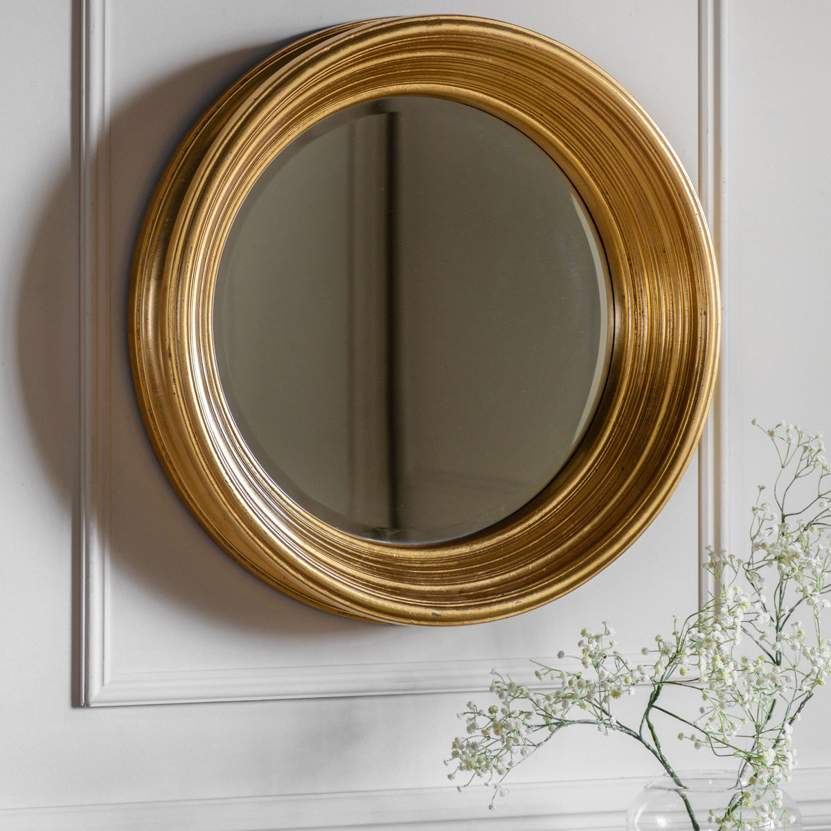 Blair Round Mirror Gold.
