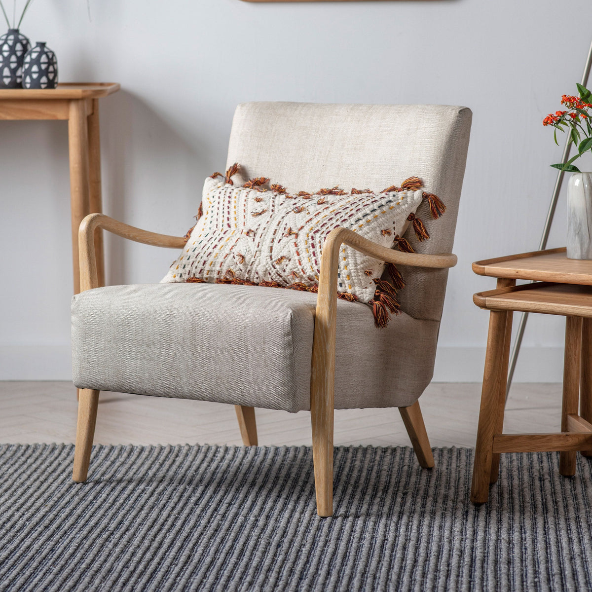 Bledlow Armchair Natural Linen.