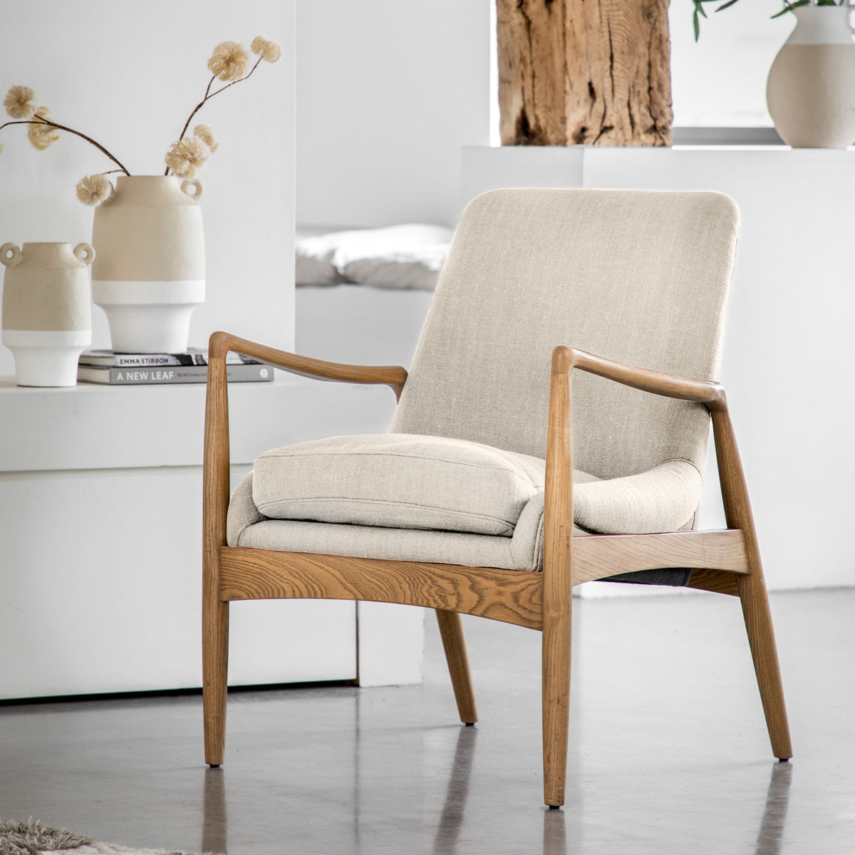 Bletchley Armchair Natural Linen.