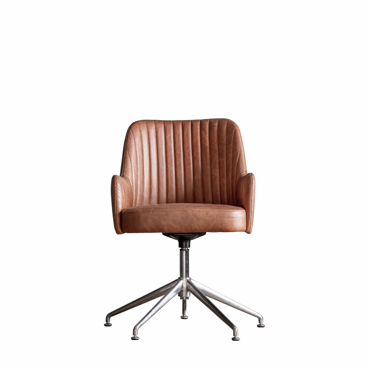 Bouth Swivel Chair Vintage Brown Leather.