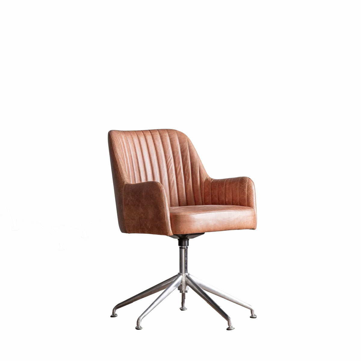 Bouth Swivel Chair Vintage Brown Leather.
