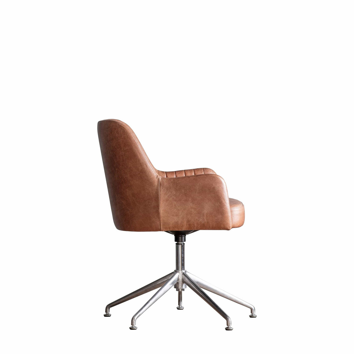 Bouth Swivel Chair Vintage Brown Leather.