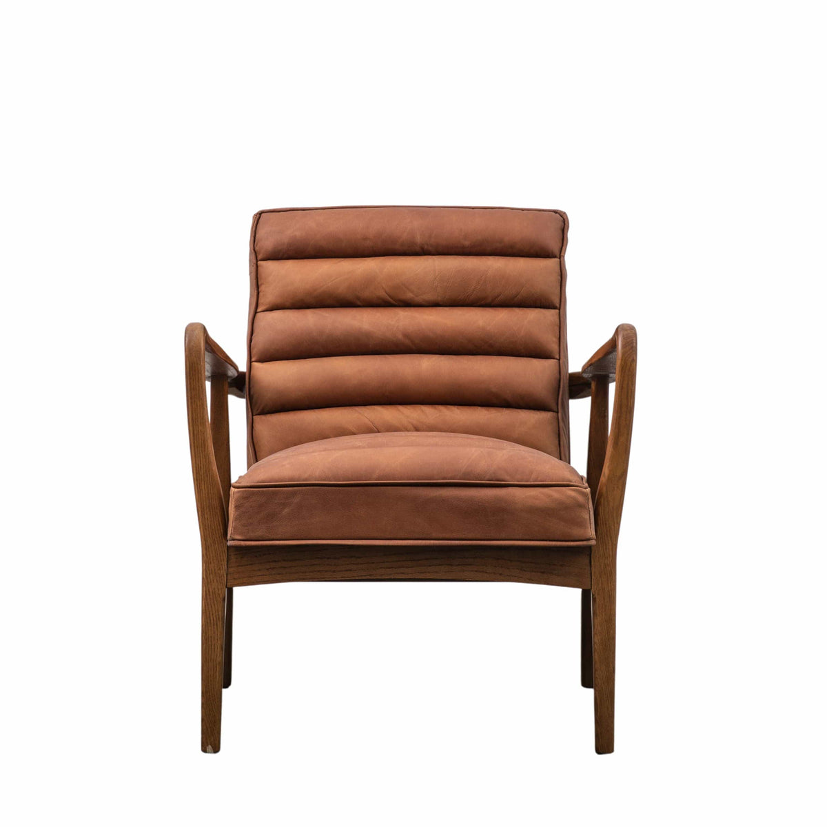 Brampton Armchair Vintage Brown Leather W700 x D740 x H800mm.
