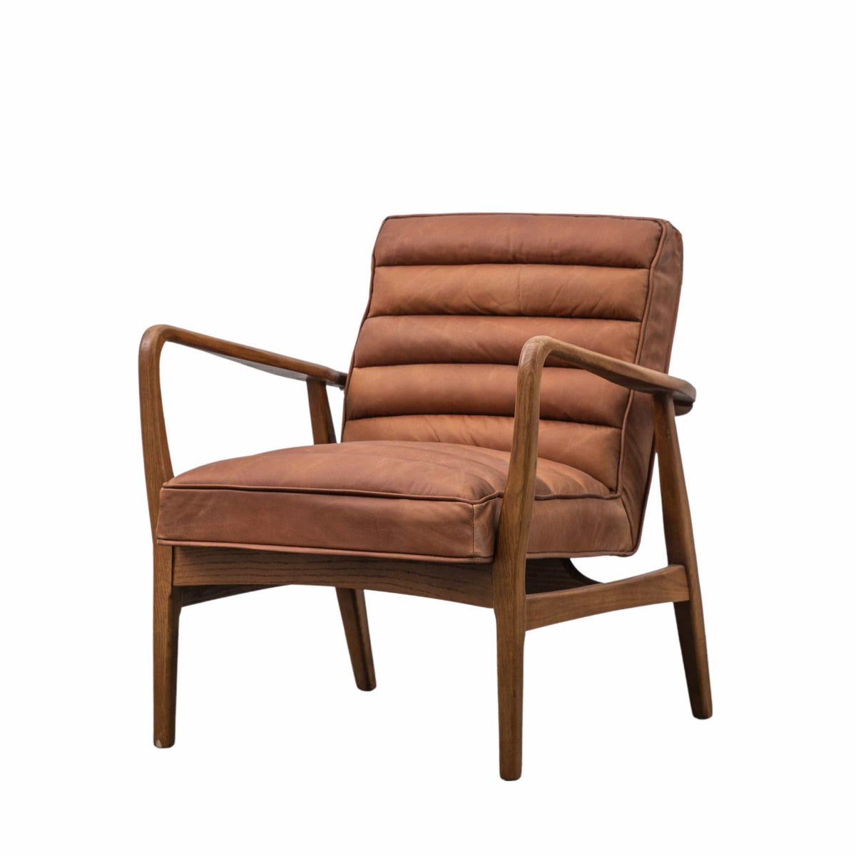 Brampton Armchair Vintage Brown Leather W700 x D740 x H800mm.