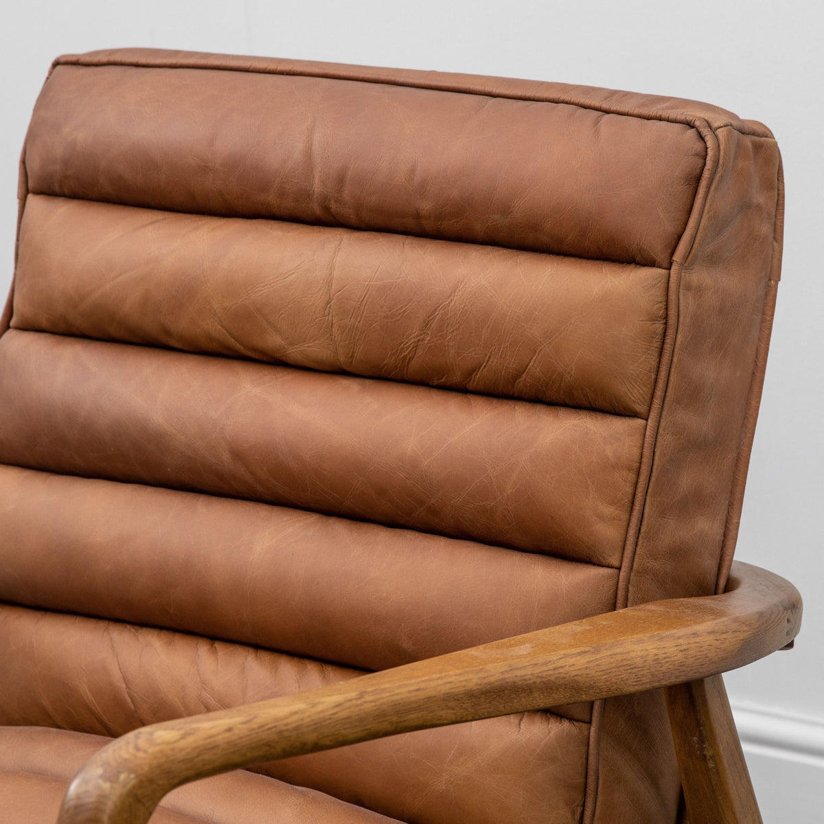 Brampton Armchair Vintage Brown Leather W700 x D740 x H800mm.