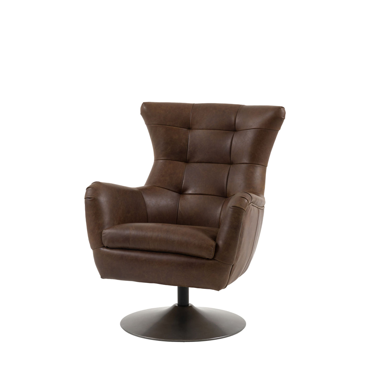 Bodhi Living Bristol Swivel Chair Brown Leather House of Isabella UK