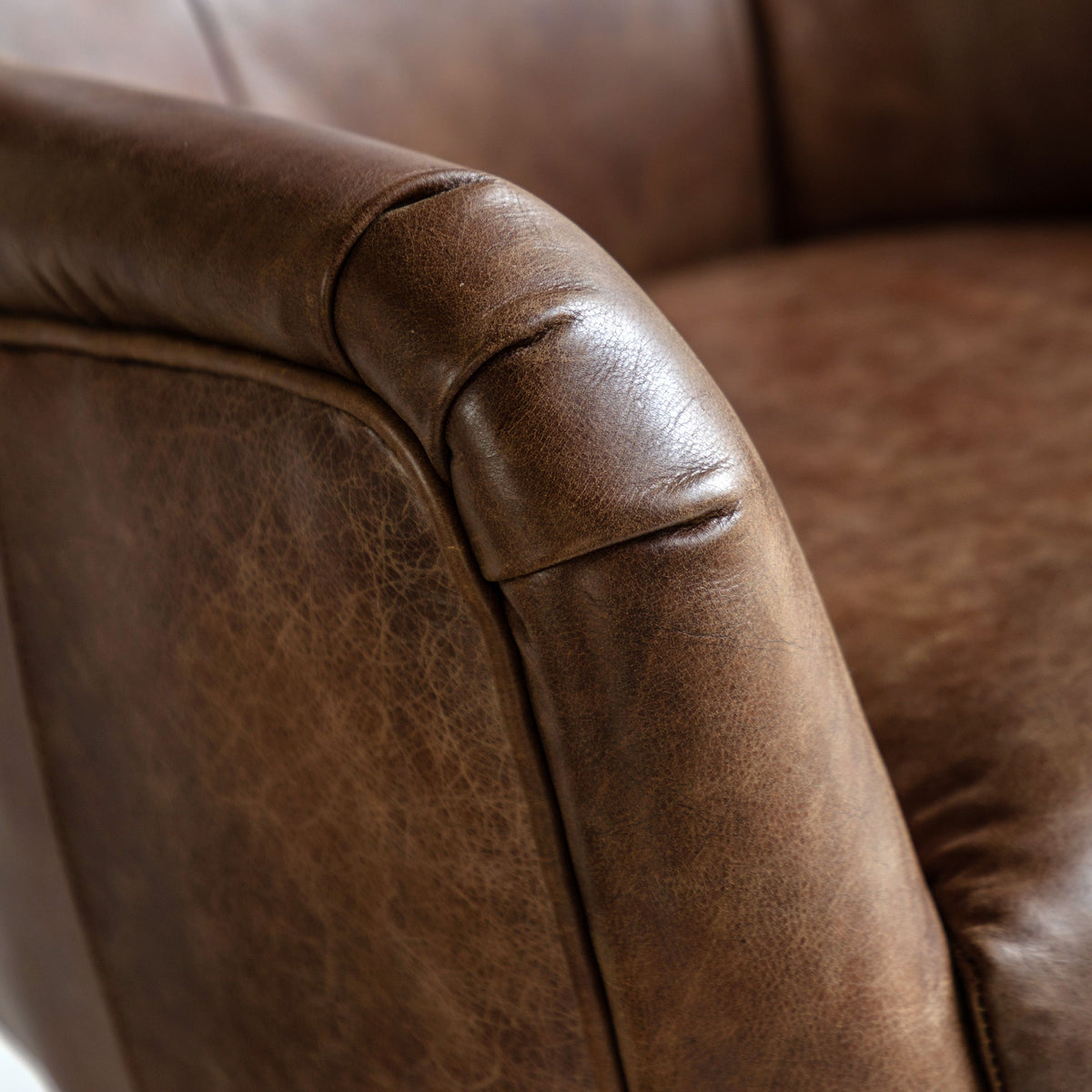 Bodhi Living Bristol Swivel Chair Brown Leather House of Isabella UK