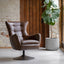 Bodhi Living Bristol Swivel Chair Brown Leather House of Isabella UK