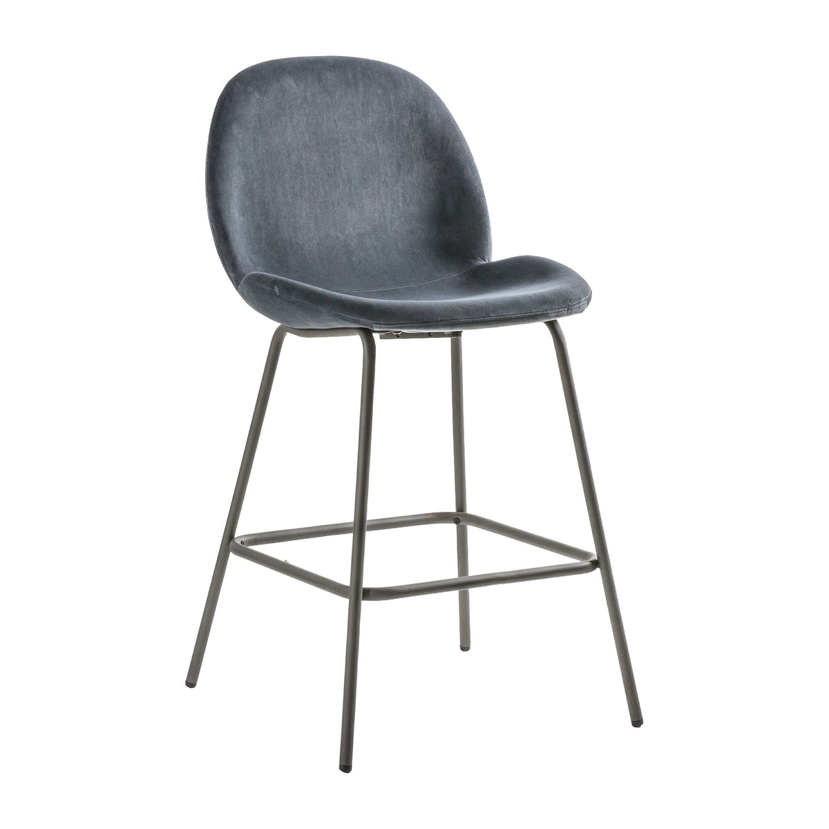 Calenick Stool Dark Grey Velvet (2pk).