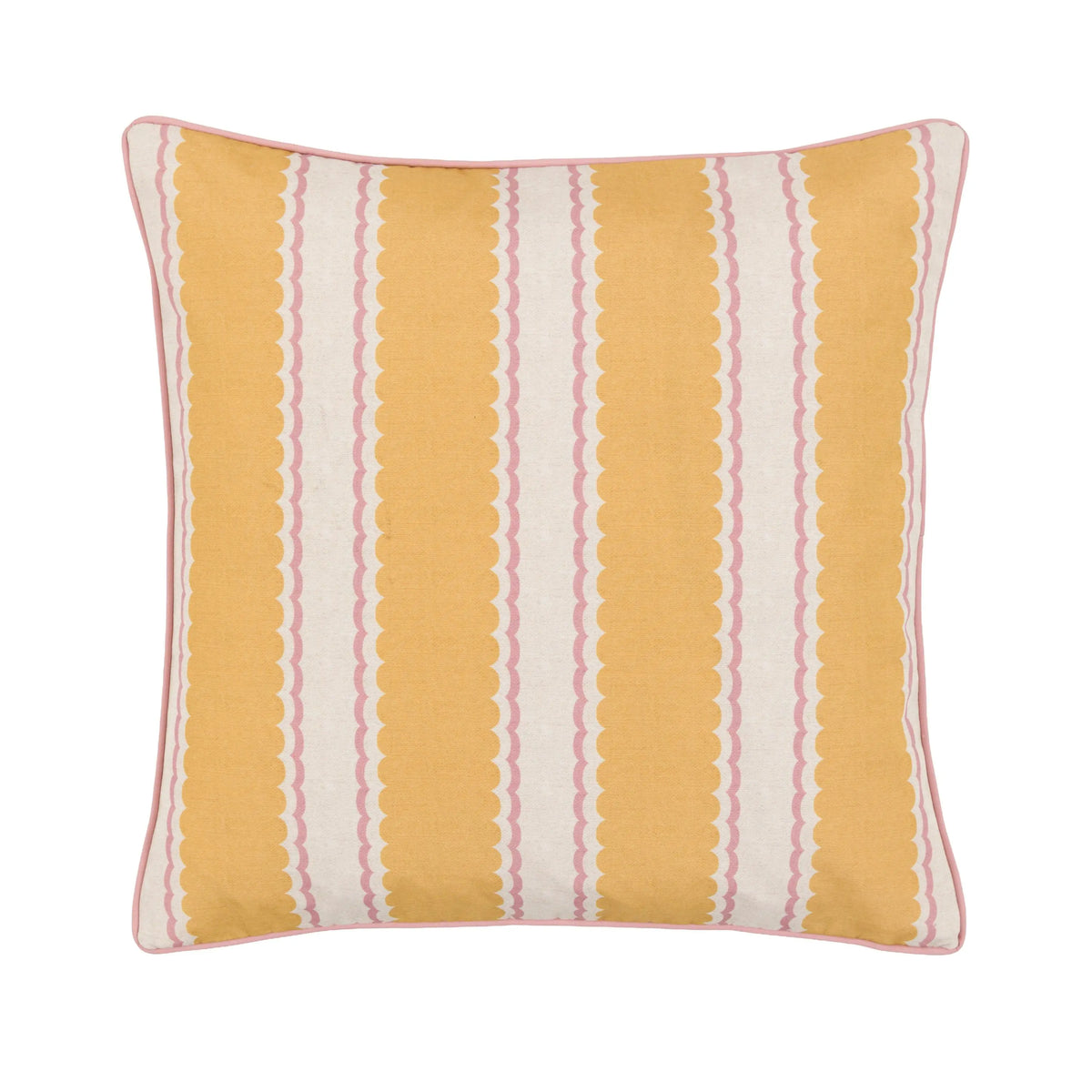 Bodhi Living Calivana Stripe Cushion Ochre and Pink House of Isabella UK