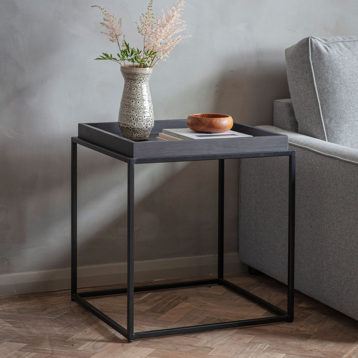 Calvo Tray Side Table Black.