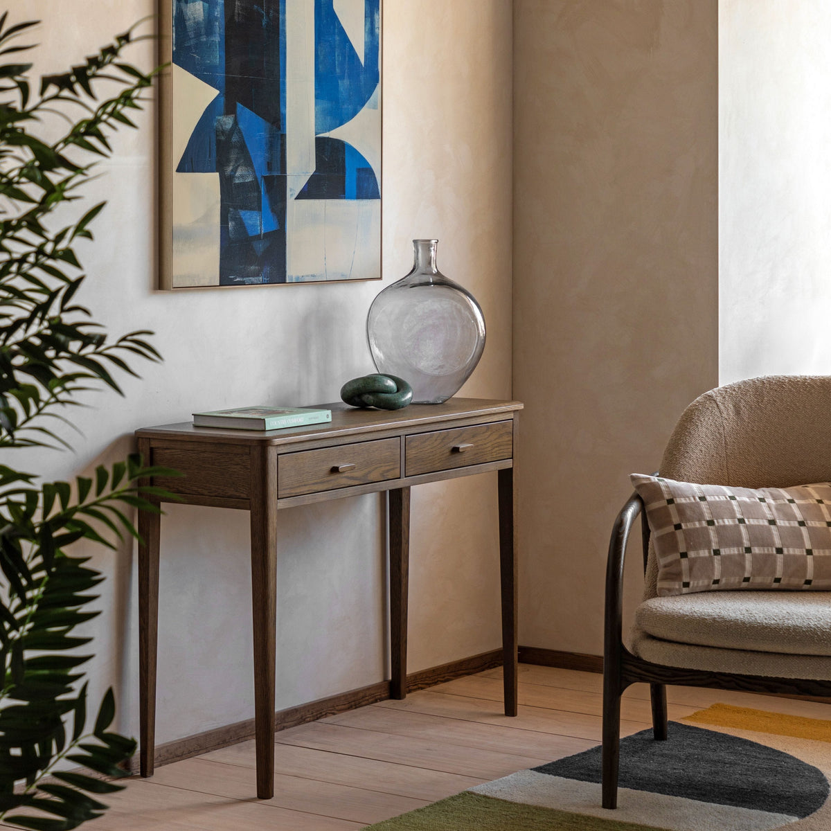 Bodhi Living Camden 2 Drawer Console Walnut House of Isabella UK