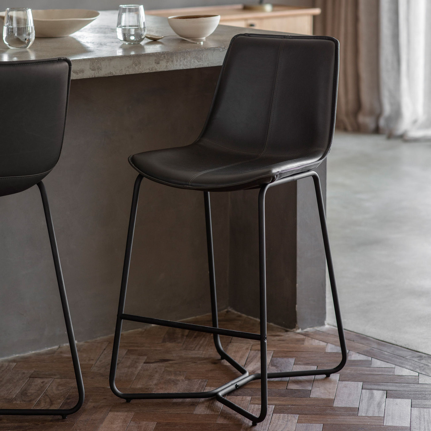 Bodhi Living Charlton Stool Charcoal House of Isabella UK