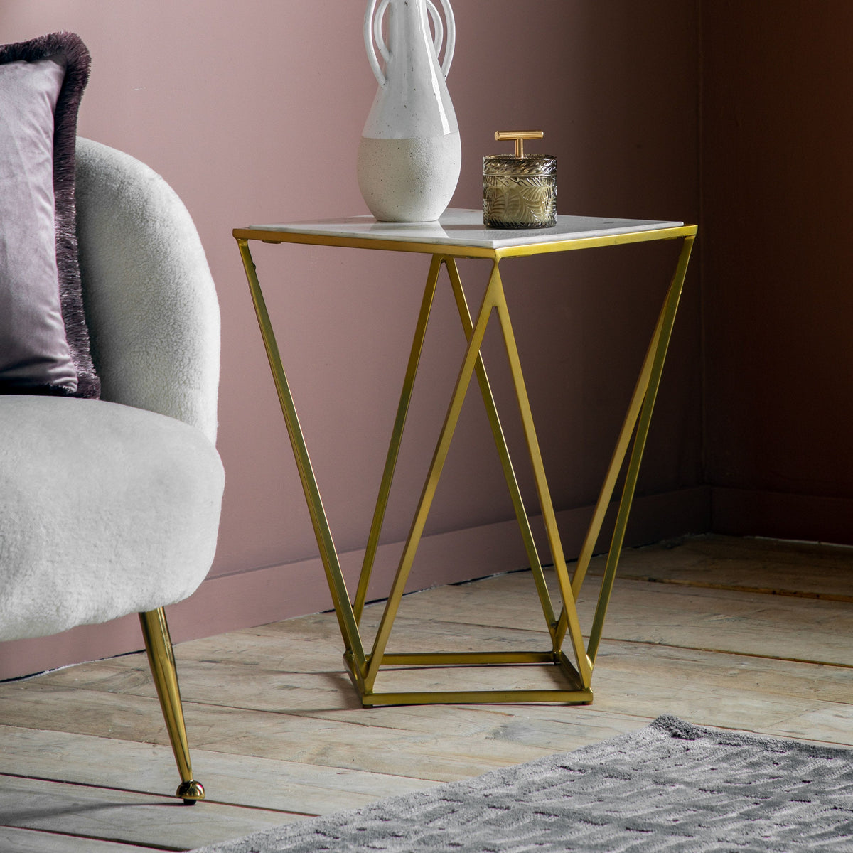 Cheddar Side Table Gold.
