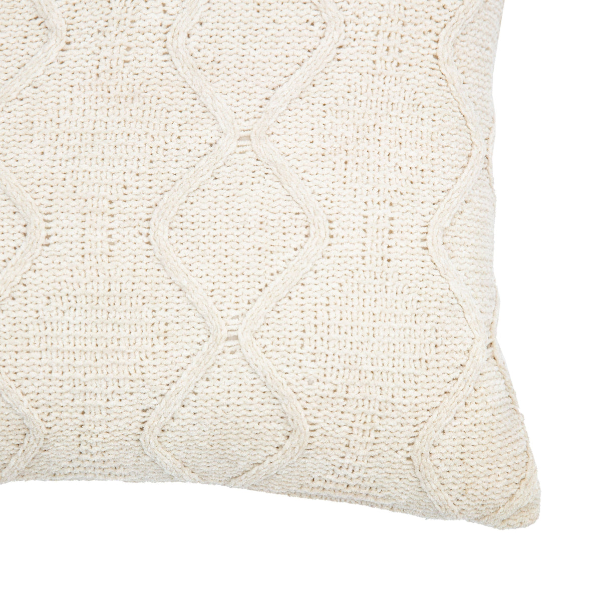 Bodhi Living Chenille Cable Cushion Cream House of Isabella UK