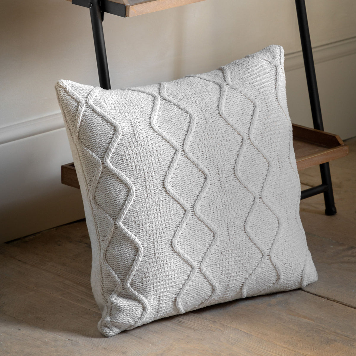 Bodhi Living Chenille Cable Cushion Cream House of Isabella UK
