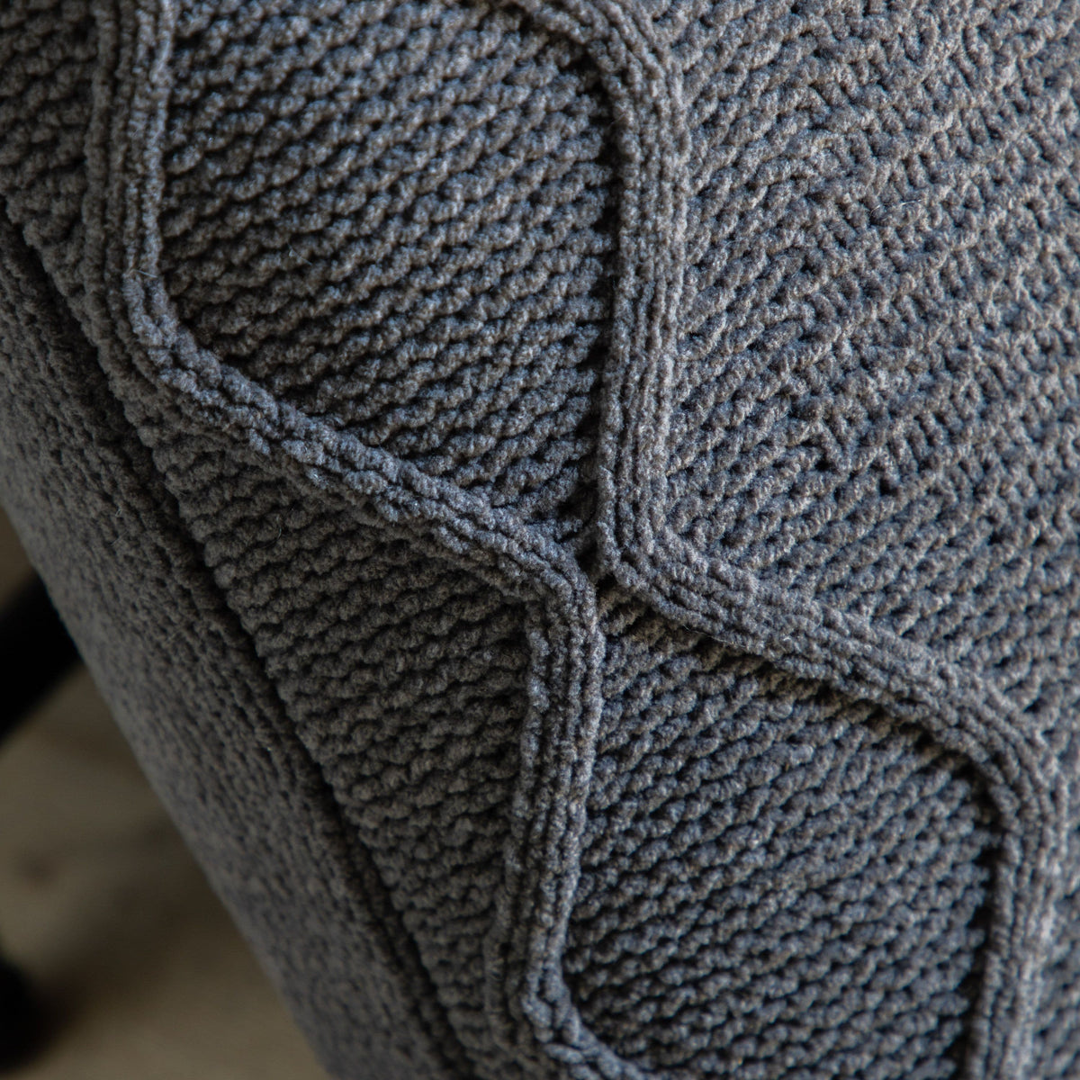 Bodhi Living Chenille Cable Cushion Grey House of Isabella UK