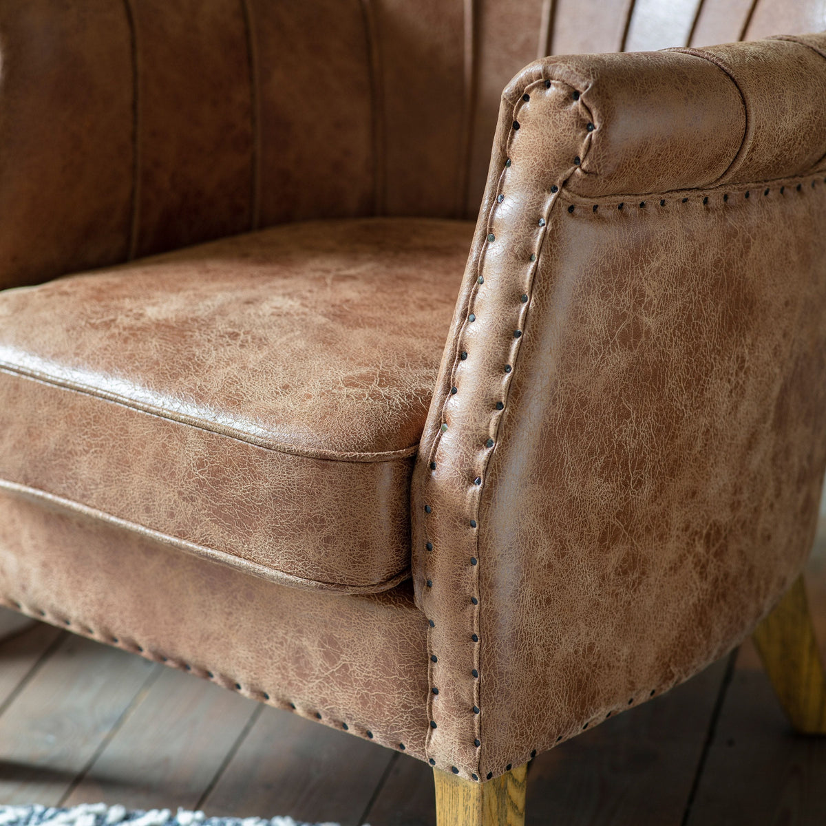 Chew Armchair Brown Leather.