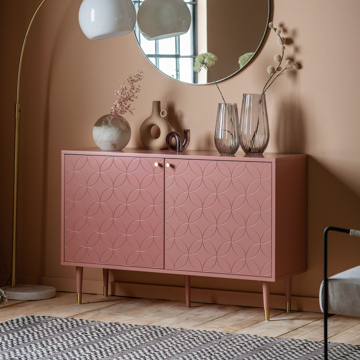 Chipping 2 Door Cabinet Pink 1200x400x790mm.