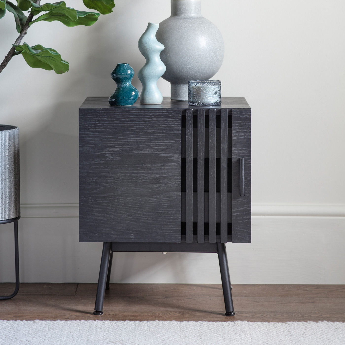 Bodhi Living Chivery Side Table Black 450x420x550mm House of Isabella UK