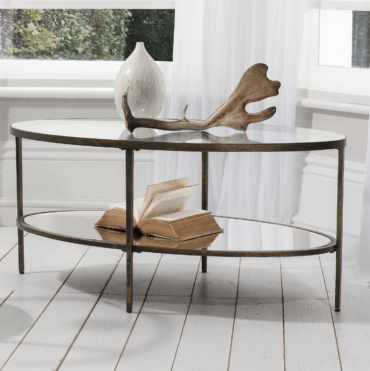 Cinderford Bronze Metal and Glass Coffee Table.