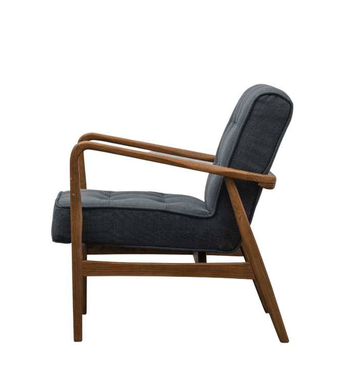 Clackwell Armchair Dark Grey Linen W700 x D740 x H800mm.