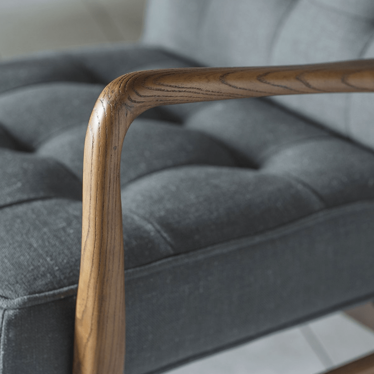 Clackwell Armchair Dark Grey Linen W700 x D740 x H800mm.