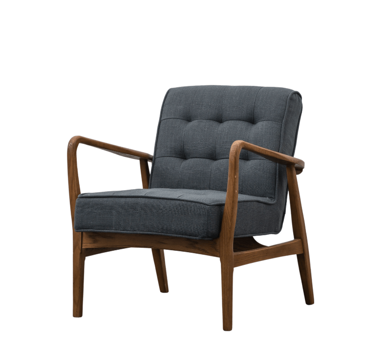 Clackwell Armchair Dark Grey Linen W700 x D740 x H800mm.