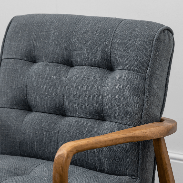 Clackwell Armchair Dark Grey Linen W700 x D740 x H800mm.