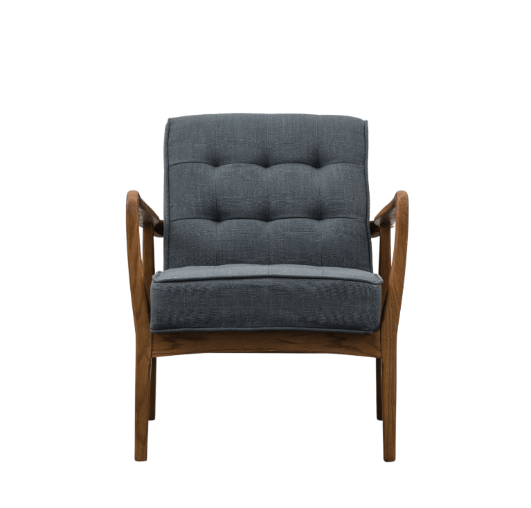 Clackwell Armchair Dark Grey Linen W700 x D740 x H800mm.