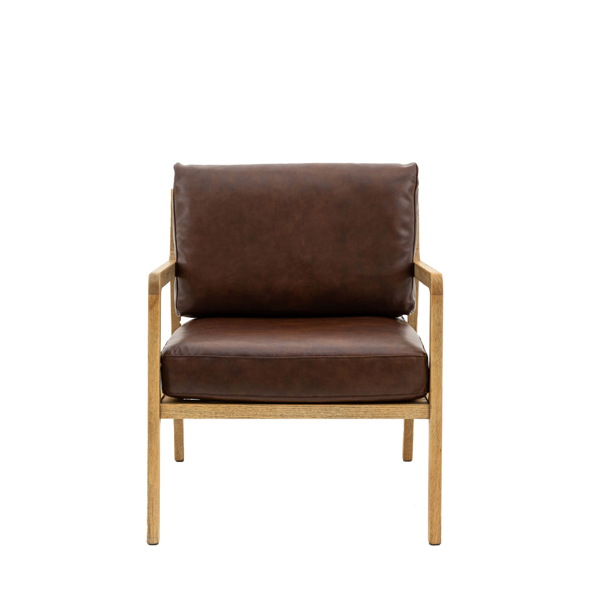 Cortona Armchair Antique Brown Leather.