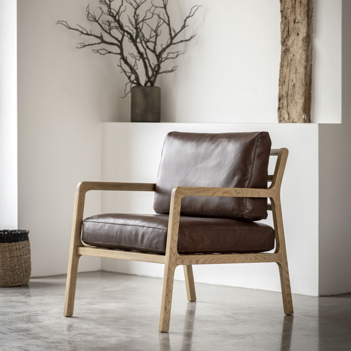 Cortona Armchair Antique Brown Leather.