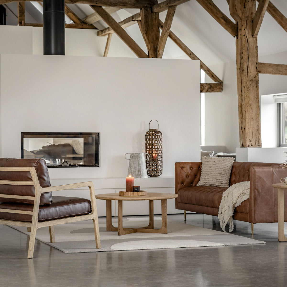 Cortona Armchair Antique Brown Leather.